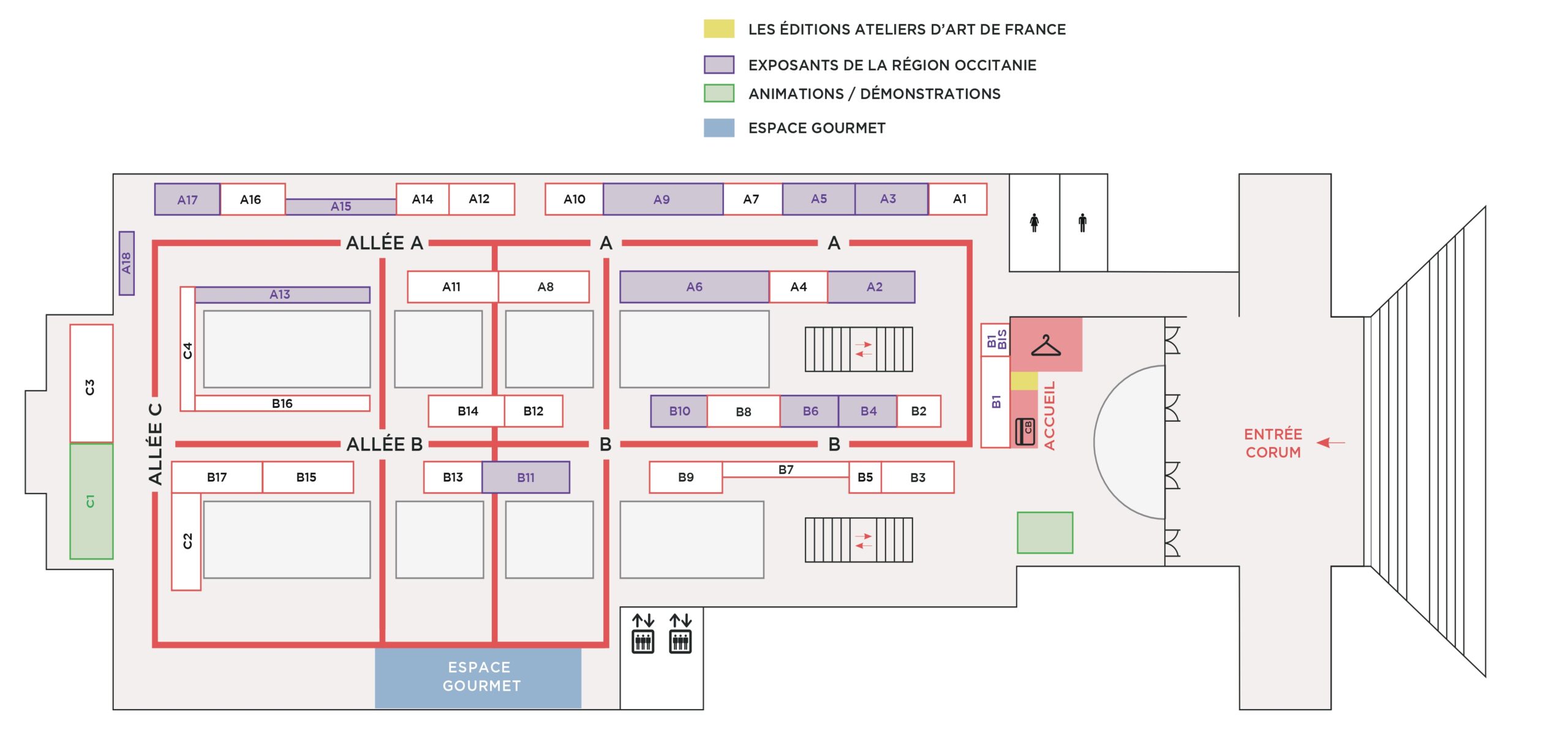 Plan du salon Ob'Art Montpellier 2022